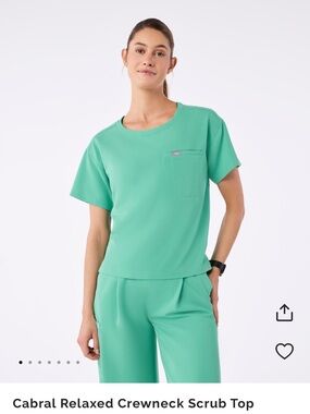 Figs Scrub Top in surgical Green